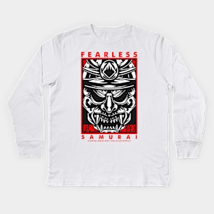 Fearless Samurai Warrior Kids Long Sleeve T-Shirt